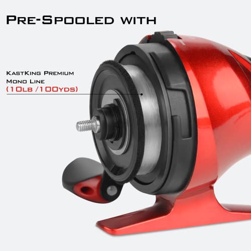 KastKing Cadet Red Spincast Fishing Reel 3.1:1