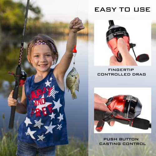 KastKing Cadet Red Spincast Fishing Reel 3.1:1