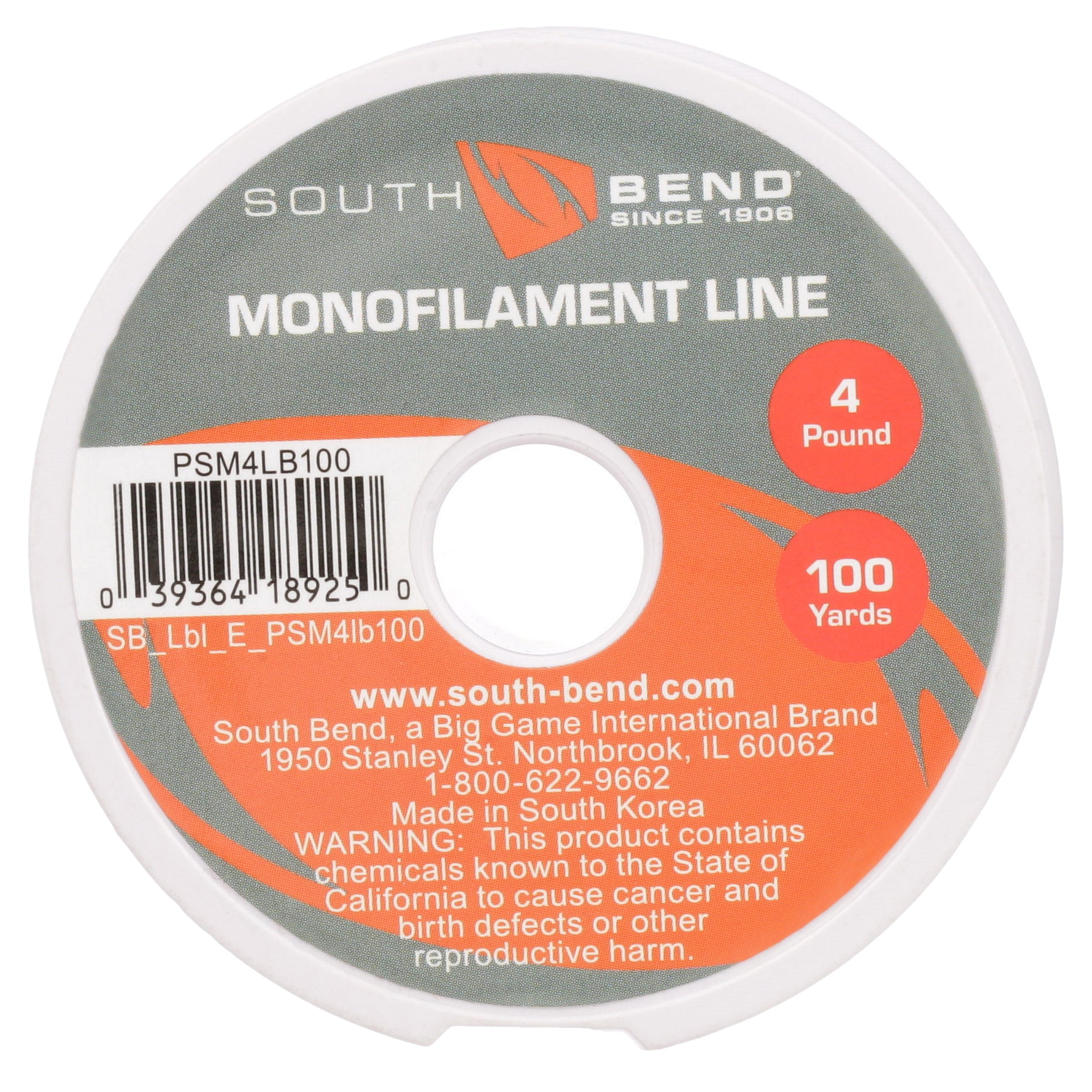 South Bend 4 lb Mono Fishing Line, 100 yd