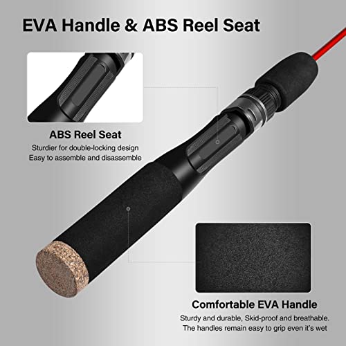PLUSINNO Ultralight Ice Fishing Rod and Reel Combo