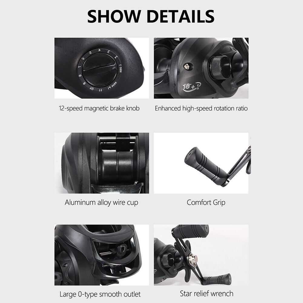 Left-Hand Baitcasting Reel with 10kg Drag