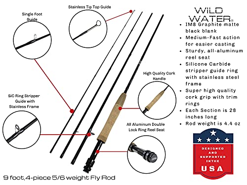 Wild Water Fly Fishing Starter Kit, 9 ft
