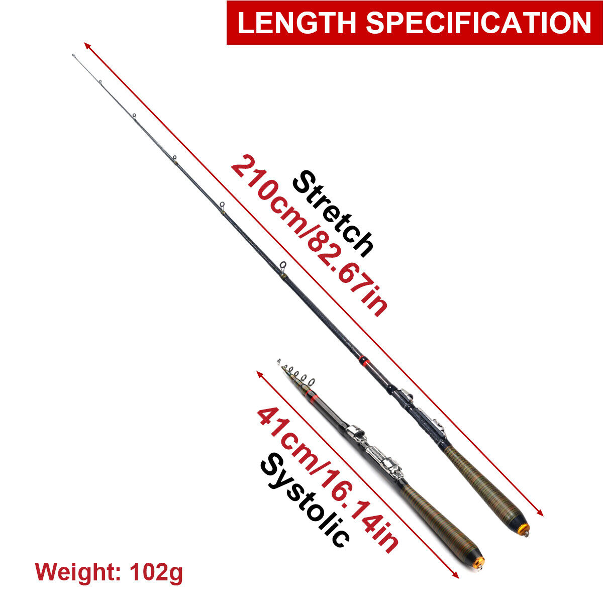 Portable Carbon Fiber Telescopic Fishing Rod 20-50LB