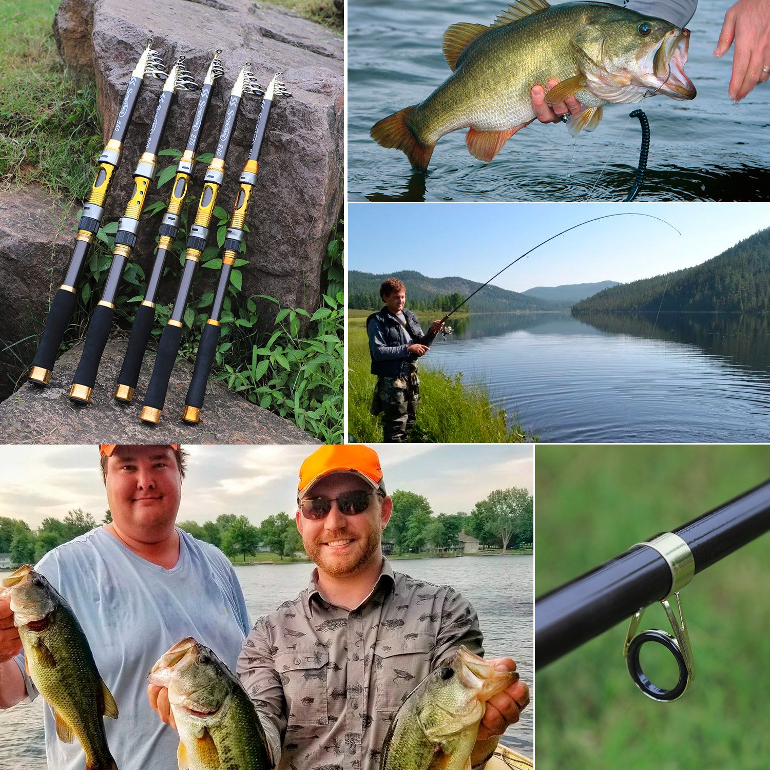 Sougayilang Portable Telescopic Spinning Fishing Rod