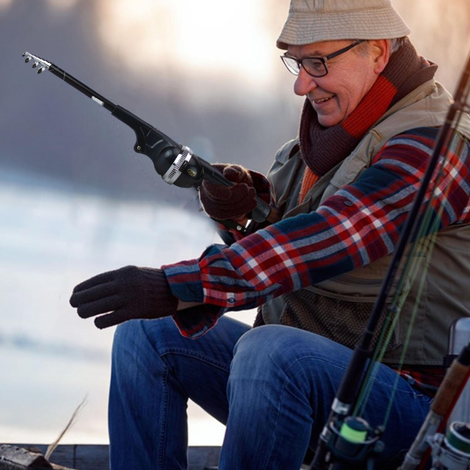 Compact Telescopic Folding Fishing Rod and Reel