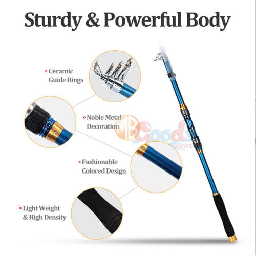Portable Carbon Fiber Telescopic Fishing Rod 20-50LB