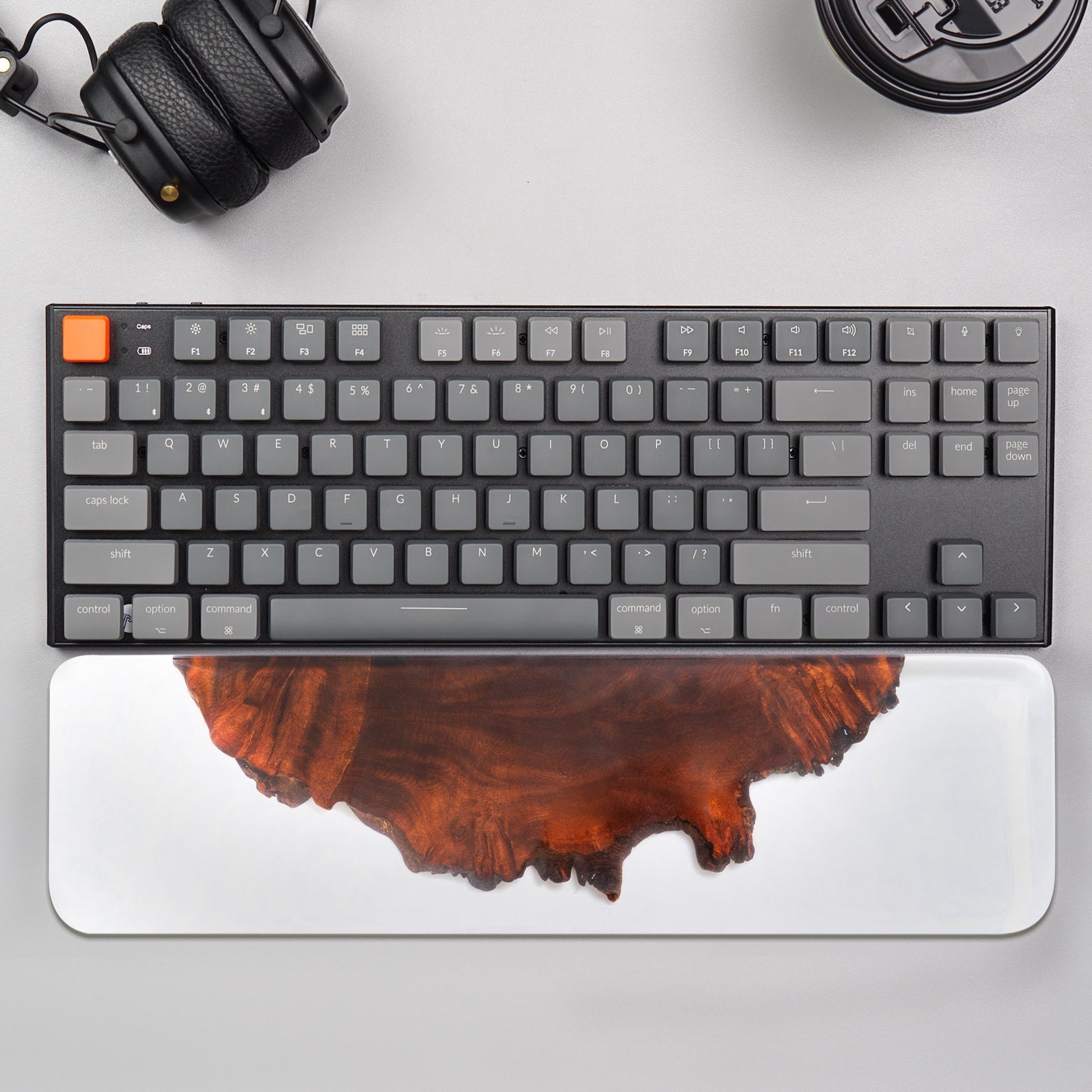 Ergonomic Wood Burl Keyboard & Mouse Wrist Rest