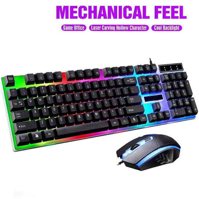 Ergonomic RGB Gaming Keyboard and Mouse Combo
