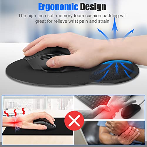Ergonomic Wireless Keyboard and Mouse Set with Wrist Support