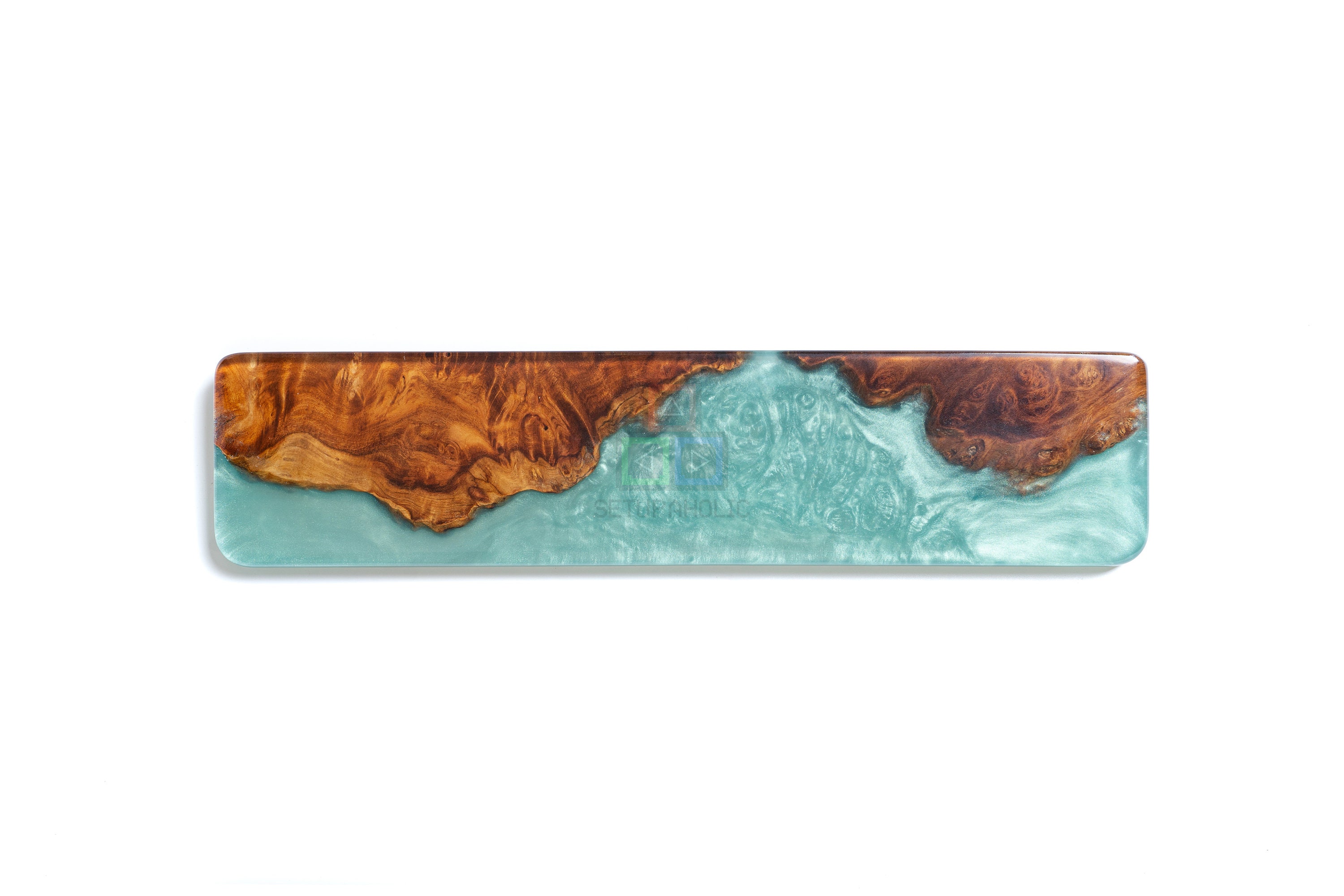 Sky Blue Wood Wrist Rest for Keyboard and Mouse