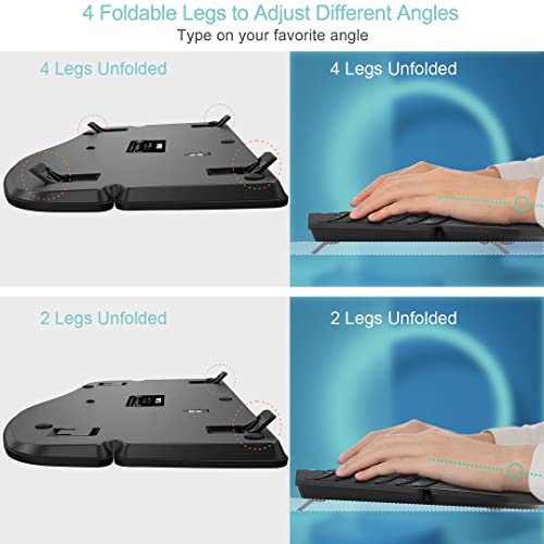 Arteck Wireless Split Ergonomic Keyboard with Wrist Rest