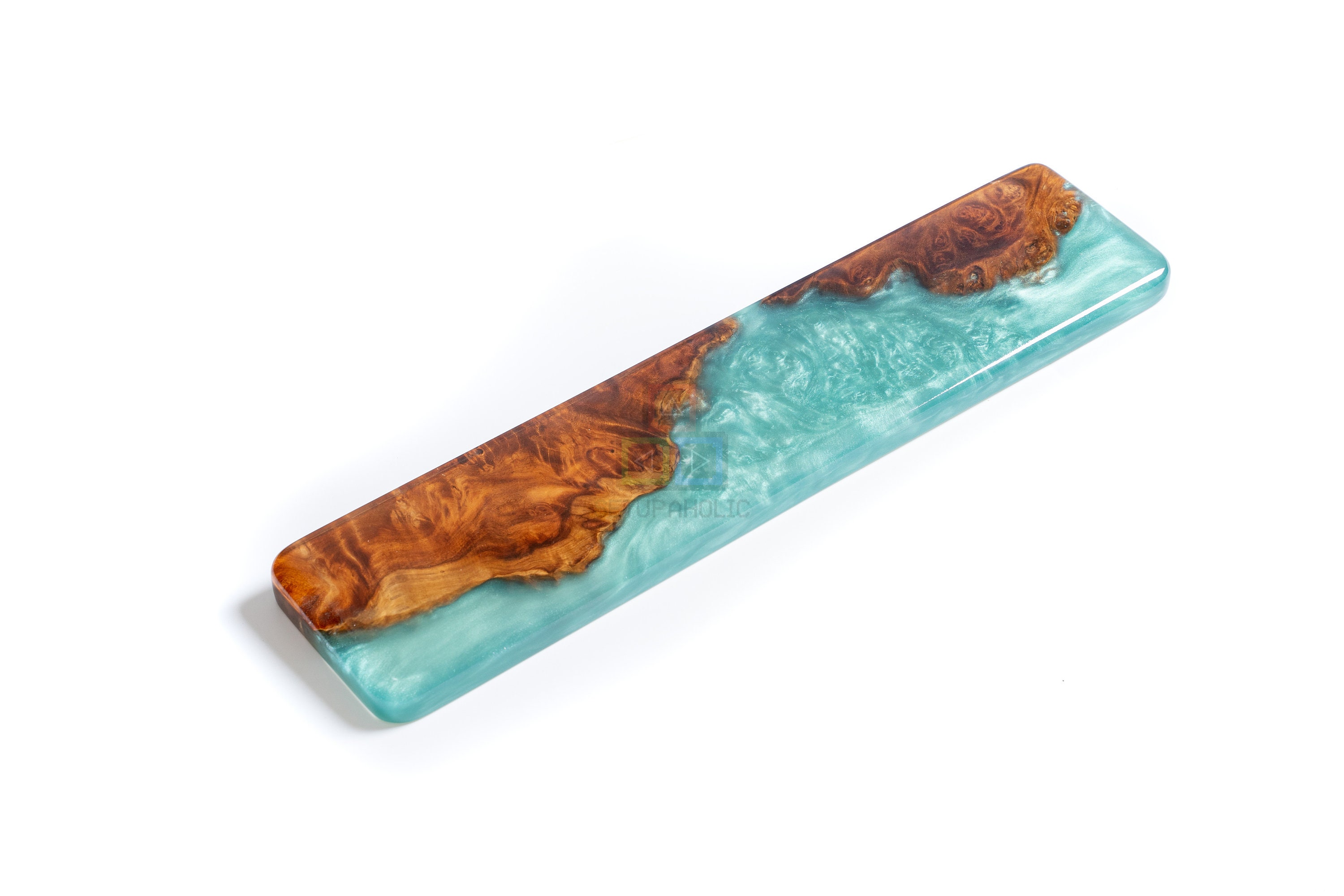 Sky Blue Wood Wrist Rest for Keyboard and Mouse