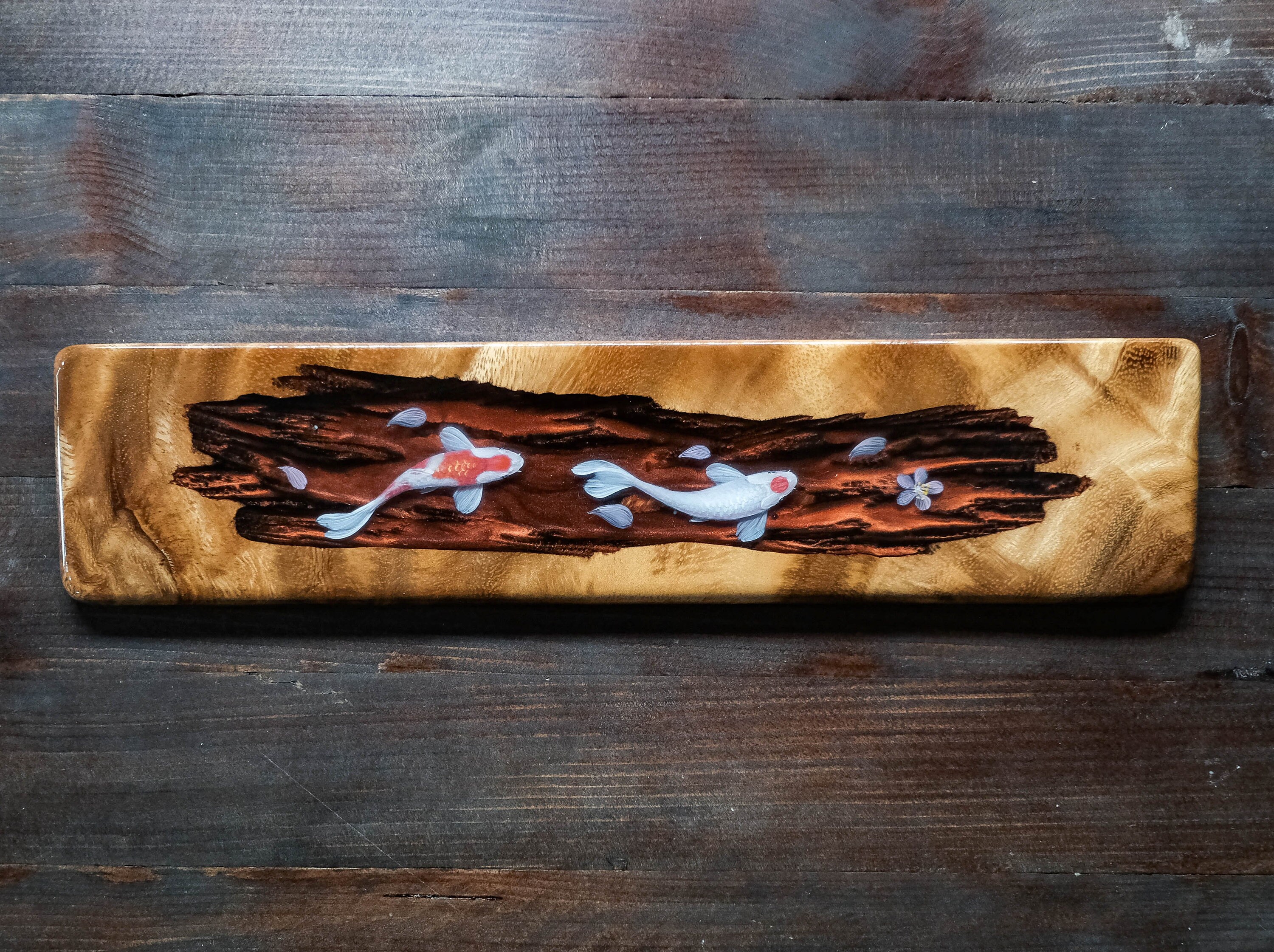 Koi Pond Keyboard Wrist Rest and Mouse Pad