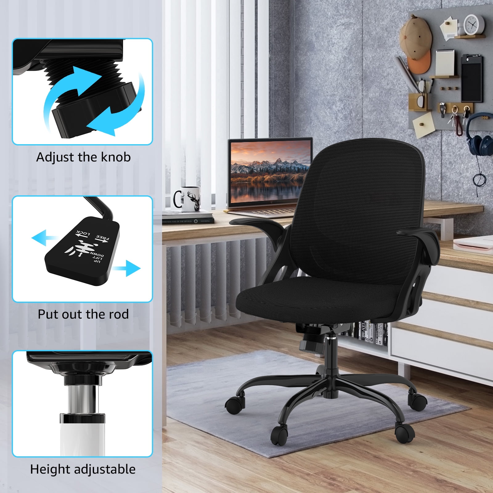 Comfortable Ergonomic Swivel Desk Chair with Lumbar Support