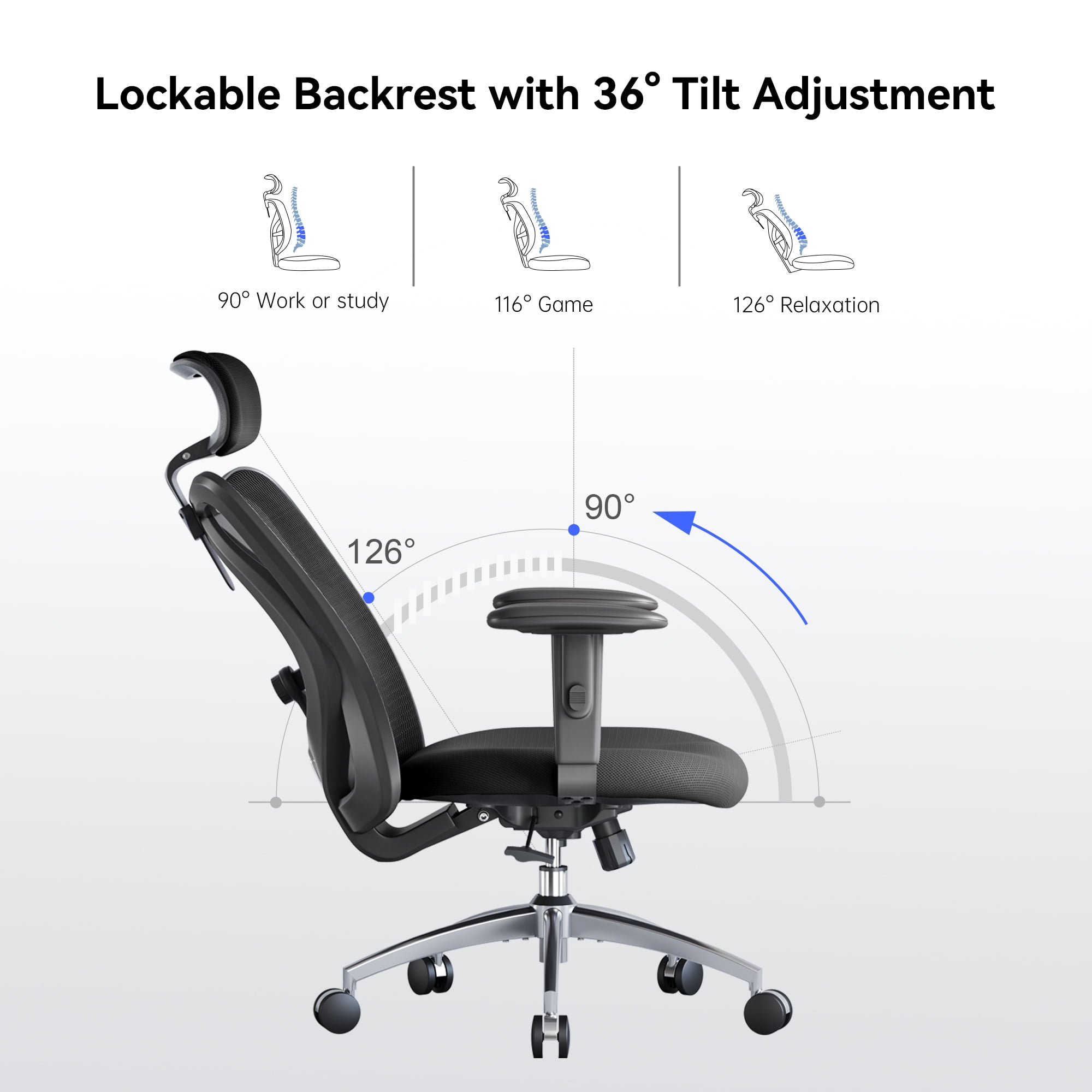 SIHOO Adjustable Ergonomic Mesh Office Chair
