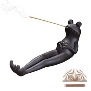 Ceramic Frog Incense Holder with 45 Sandalwood Sticks
