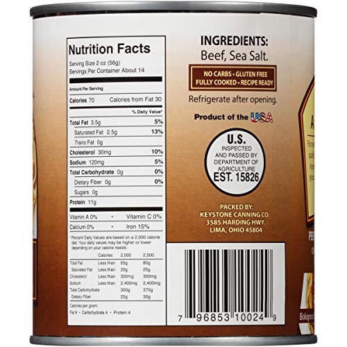 Keystone All Natural Ground Beef Can – 28 oz