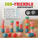 Wooden Stacking Rocks Set - 36 Eco-Friendly Pieces