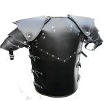 AREENO Men's Black Leather Body Armor Vest 3XL