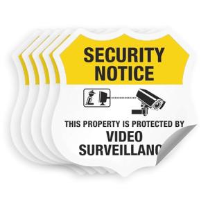 Video Surveillance Security Notice Decal Set - 5 Pack