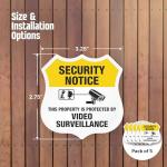 Video Surveillance Security Notice Decal Set - 5 Pack