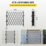 VEVOR 7ft Folding Steel Security Gate