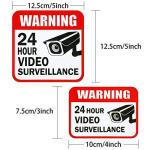 Tatuo Video Surveillance Sticker Signs - 20 Pack