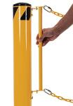 Vestil Steel Dock Chain Barrier Bollard, Yellow