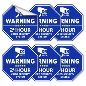 Security Camera Stickers – 6 Pack Hexagonal Design