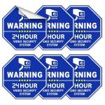 Security Camera Stickers – 6 Pack Hexagonal Design