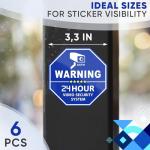 Security Camera Stickers – 6 Pack Hexagonal Design