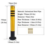 30" Heavy Duty Steel Parking Bollard Post