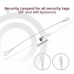 1000 White 8-Inch Security Lanyards for Loss Prevention