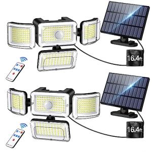 CLAONER Solar Motion Sensor Security Lights - 2 Pack