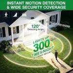 Solar Motion Sensor LED Security Flood Lights (2 Pack)