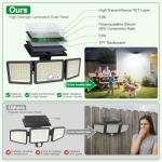 Solar Motion Sensor LED Security Flood Lights (2 Pack)