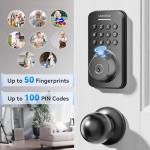 Ulecoce Keyless Entry Fingerprint Deadbolt Lock Set