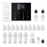 Alarm System for Home Security,24Pcs WiFi+GSM/4G No Monthly Fee Wireless Security System, Phone App Control,Real-Time Alert,Auto Alarm Dial,Compatible with Alexa & Google,No Monthly Fee