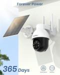 Aosu Solar Outdoor Security Cameras - 360° View, 2K Night Vision