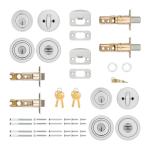 Kwikset Tylo Satin Chrome Door Knob and Deadbolt Set