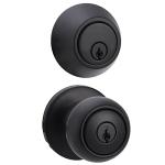 Matte Black Keyed Door Knob and Deadbolt Set