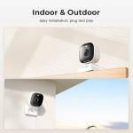 2K Cameras for Home Security,Indoor/Outdoor for Baby/Elder/Pet Monitoring with Phone app,Wired Plug&Play,Color Night Vision,2-Way Audio & 24/7 Recording,Support 128G Card ( Not Included),2-Pack