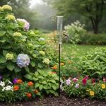 HOBYLUBY 7-Inch Outdoor Rain Gauge for Gardens
