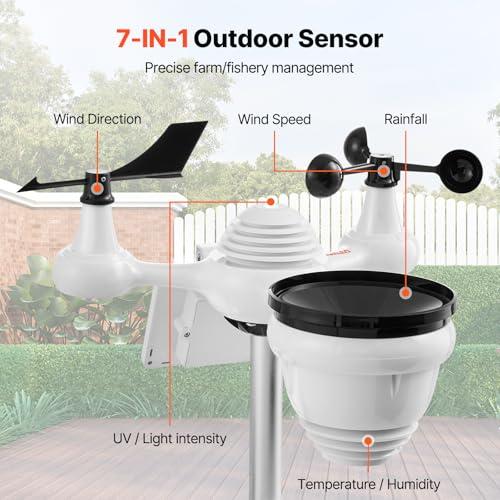 VEVOR 7-in-1 Solar Wi-Fi Weather Station