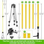 Huepar 12 Ft Telescoping Pole with Laser Mount