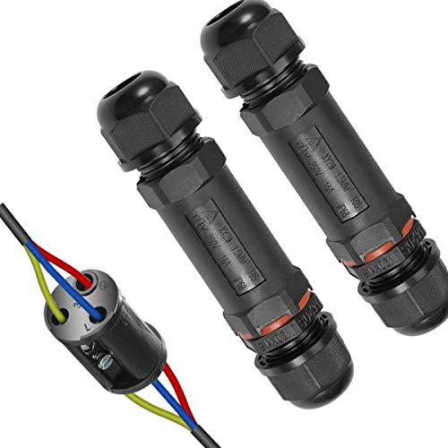 Waterproof 3-Pole Cable Connector for Outdoor Use