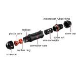 Waterproof 3-Pole Cable Connector for Outdoor Use