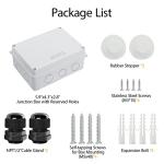 LeMotech IP65 Weatherproof Junction Box for Electronics