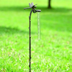 Dragonfly Rain Gauge Garden Stake - Aluminum Design
