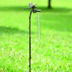 Dragonfly Rain Gauge Garden Stake - Aluminum Design